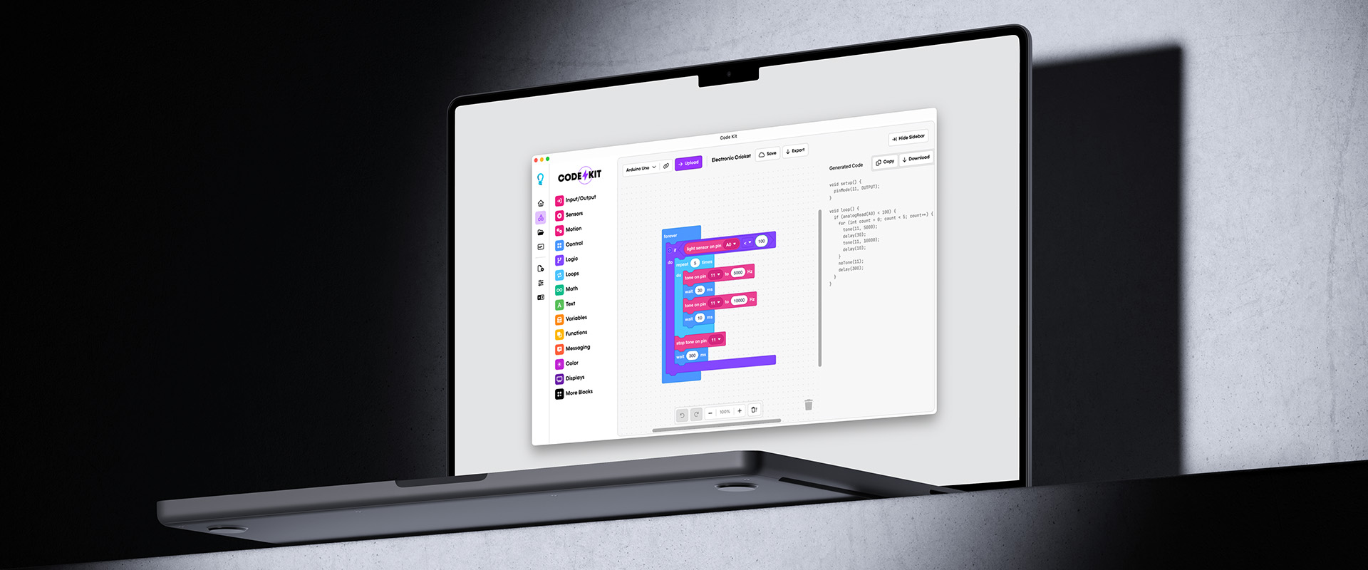 Code Kit Desktop App on a MacBook Pro laptop